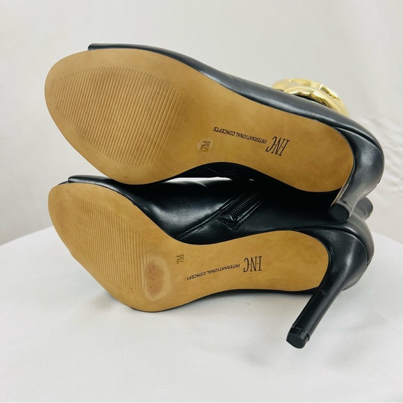 Aminah Abdul Jillil for INC Leia Black Open Toe Heart Booties Women’s Sz 7.5 - Picture 4 of 12